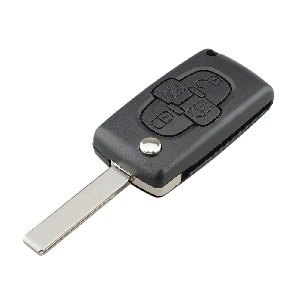 Car Keys Replacement 4 Buttons Car Key Case with Grooved, without Holder