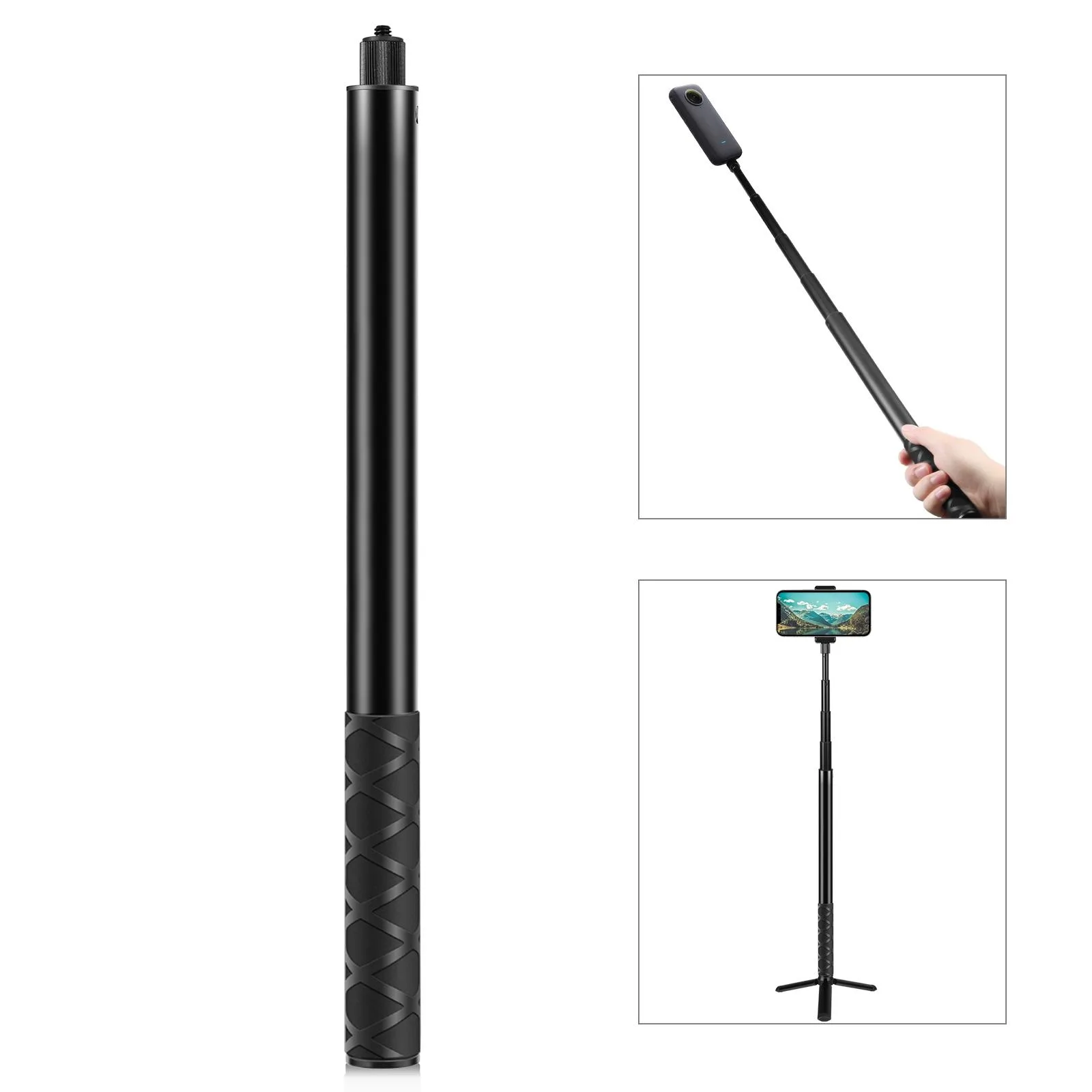 PULUZ 150cm Metal Selfie Stick Monopod for Insta360 One RS / X2 / X3 / X4 / DJI Osmo 360