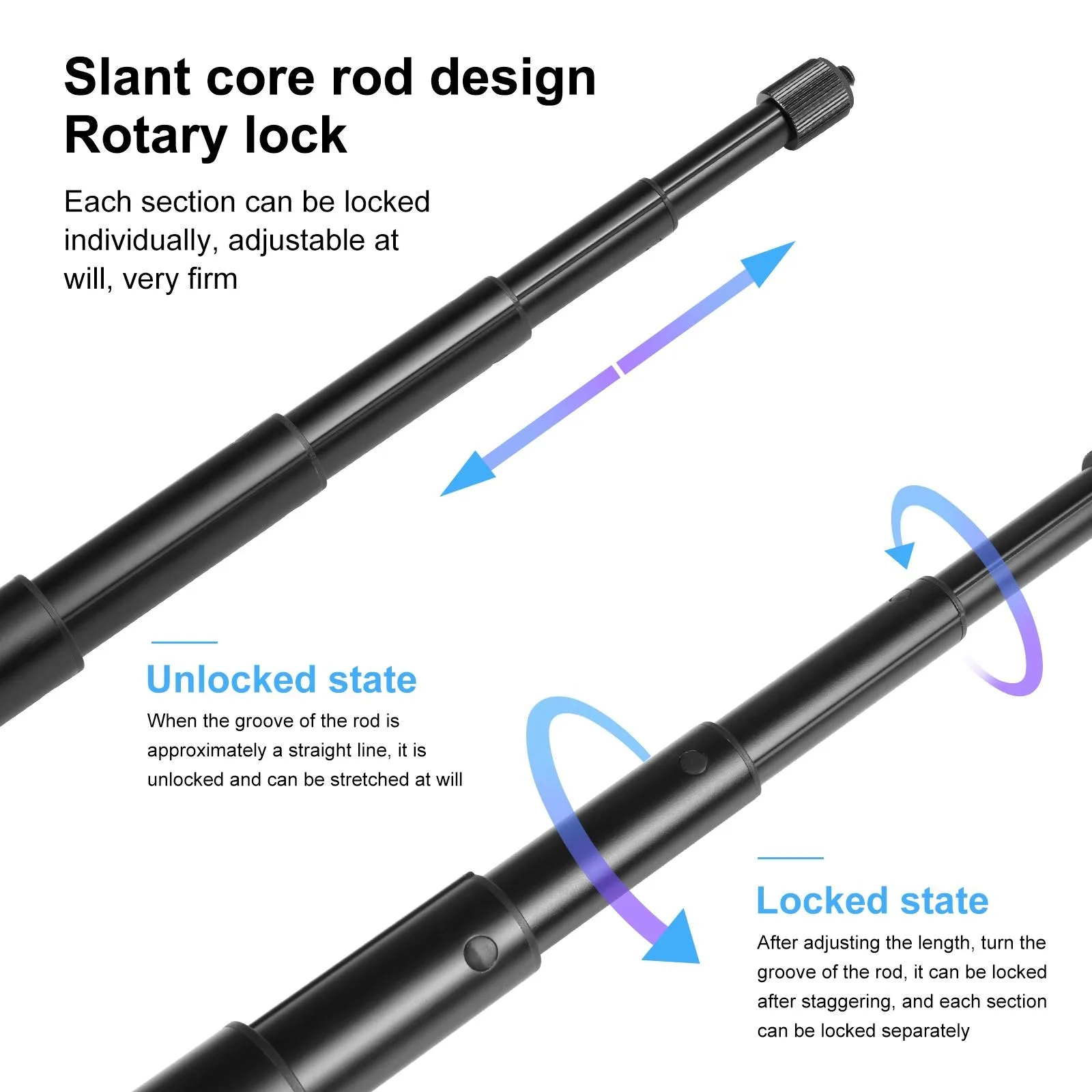 PULUZ 150cm Metal Selfie Stick Monopod for Insta360 One RS / X2 / X3 / X4 / DJI Osmo 360