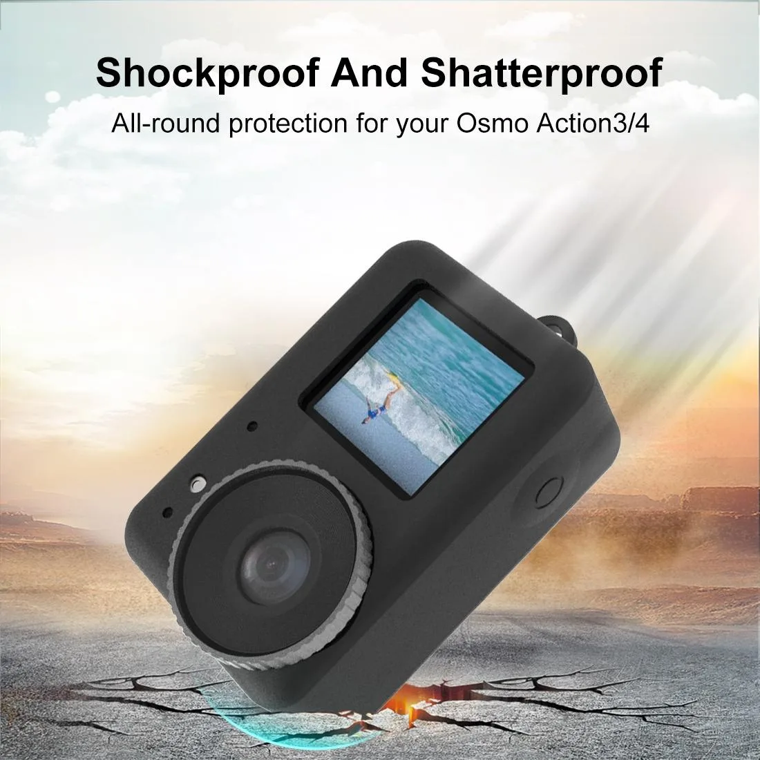 For DJI Osmo Action 5 Pro / 4 / 3 PULUZ Silicone Protective Case with Lens Cap