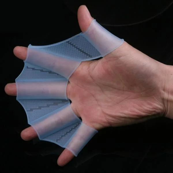 Silicone Swimming Web Fins Hand Flippers Training Gloves, L