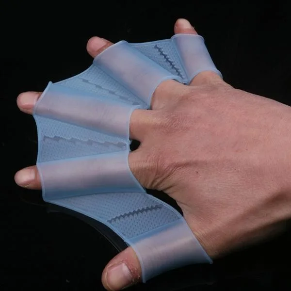 Silicone Swimming Web Fins Hand Flippers Training Gloves, L