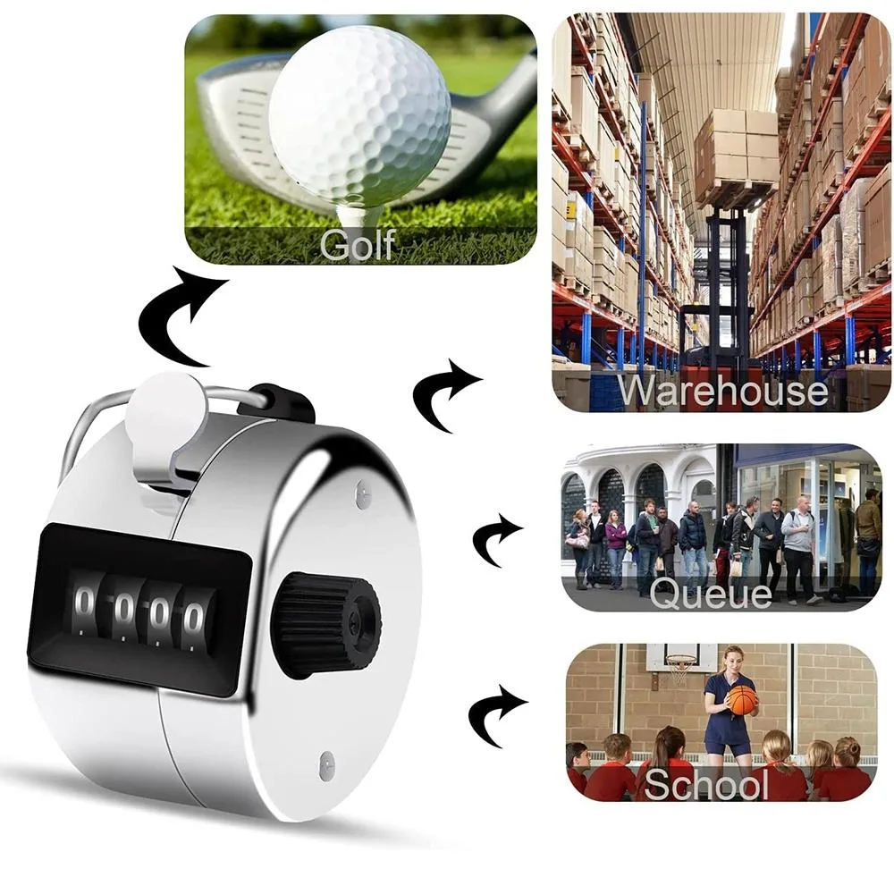 Retro Style 0.8 inch 4-digit Screen Mechanical Manual Metal Counter