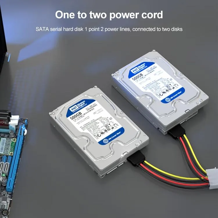2 x 15 Pin to 4 Pin Serial SATA Power Adapter Cable, Core Material: Copper, Length: 18cm
